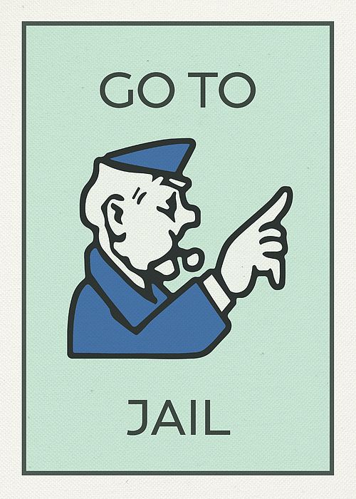 Monopoly-inspired Go to Jail card